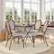 Flash Furniture Lourdes Thonet French Bistro Stacking Chair, White/Navy PE Rattan/Bamboo Print Alum Frame, 4PK 4-SDA-AD642002S-WHNVY-NAT-GG - alternate 1